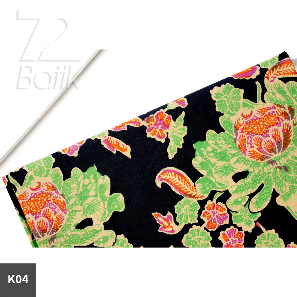 KAIN BATIK PREMIUM Bahan Katun Motif Burung Warna Hitam Hijau Orange 728358 Cap 72 Jarik Jarit Samping Kebat Panjang Batik Katun Modern Premium Bahan Seragam Batik Pernikahan Kantor Keluarga Murah Kamen Jadi Batik Bali Lembaran