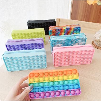 

Ready Silicon Push Pop Bubble Fidget Stationery Bag Pencil/ Hp/ Cosmetic Bag