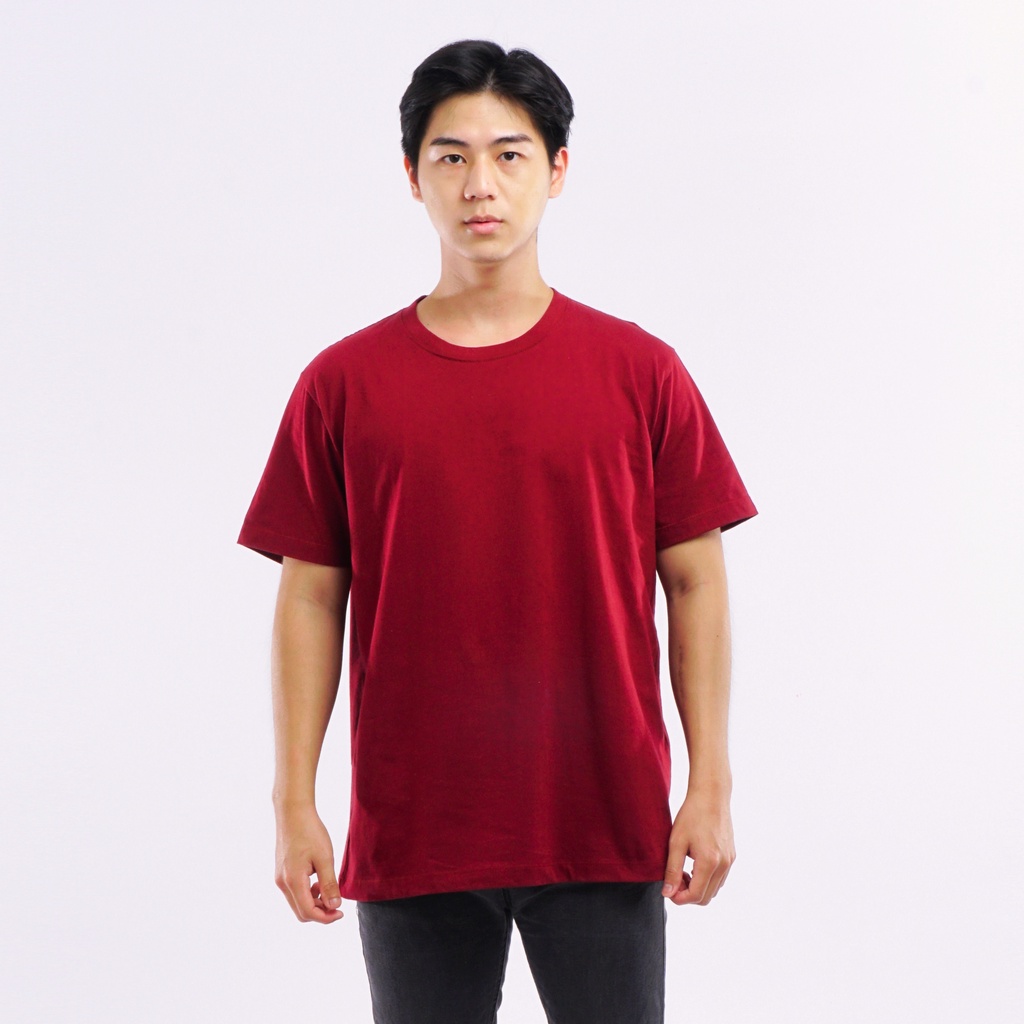 SANVANINA Kaos Polos Lengan Pendek Marun | Basic T-Shirt Maroon T-01D