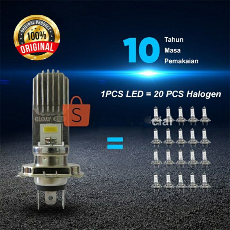 Lampu depan LED semua motor besar H4 ORIGINAL TURBO TERANG dan Scoopy F 1