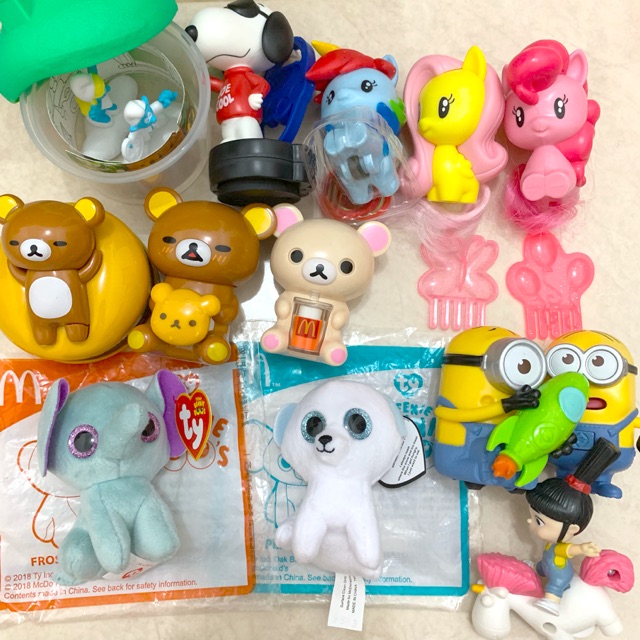McDonald's (McD) Toys / Mainan (Happy Meal) Minions Pony Smurf Snoopy Rilakkuma Teenie Beanie Boo's