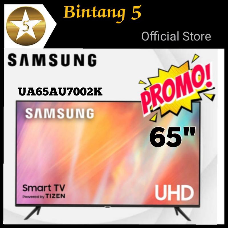 SAMSUNG TV 65 INCH 65AU7002 SAMSUNG LED SMART TV 65" UA65AU7002 65AU70 UA65AU700K CRYSTAL UHD 4K 65A