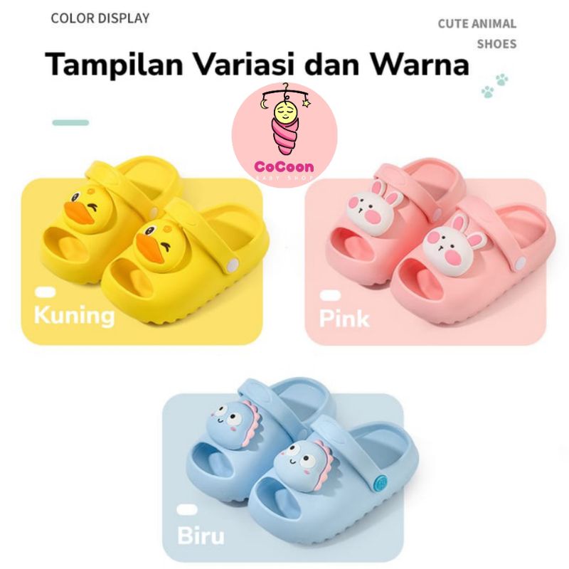 Sandal Anak Bayi Karakter Lucu Pop Up / Slide Sepatu Bayi