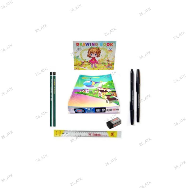 

[TERMURAH] PAKET SEKOLAH 3 (ALAT TULIS+BUKU+PULPEN+PENSIL+PENGHAPUS+BUKU GAMBAR)