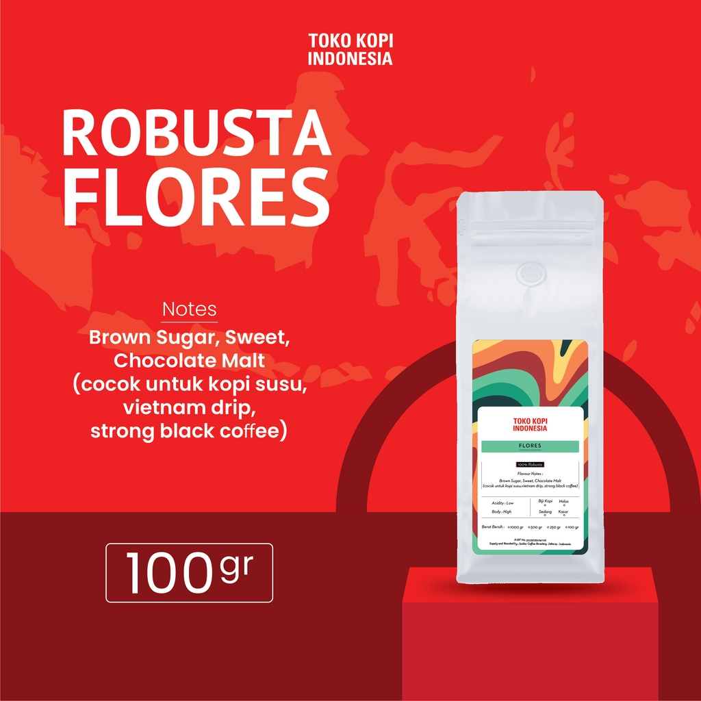 

Kopi Fine Robusta Flores 100gr Coffee Beans Espresso Biji Bubuk