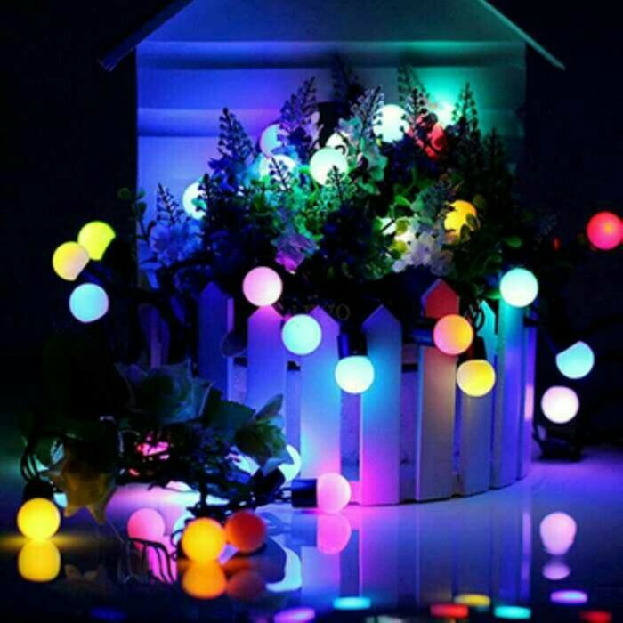 Lampu Tumbler LED Bola Bintang Rainbow 10 meter Sambungan Lampu Hias