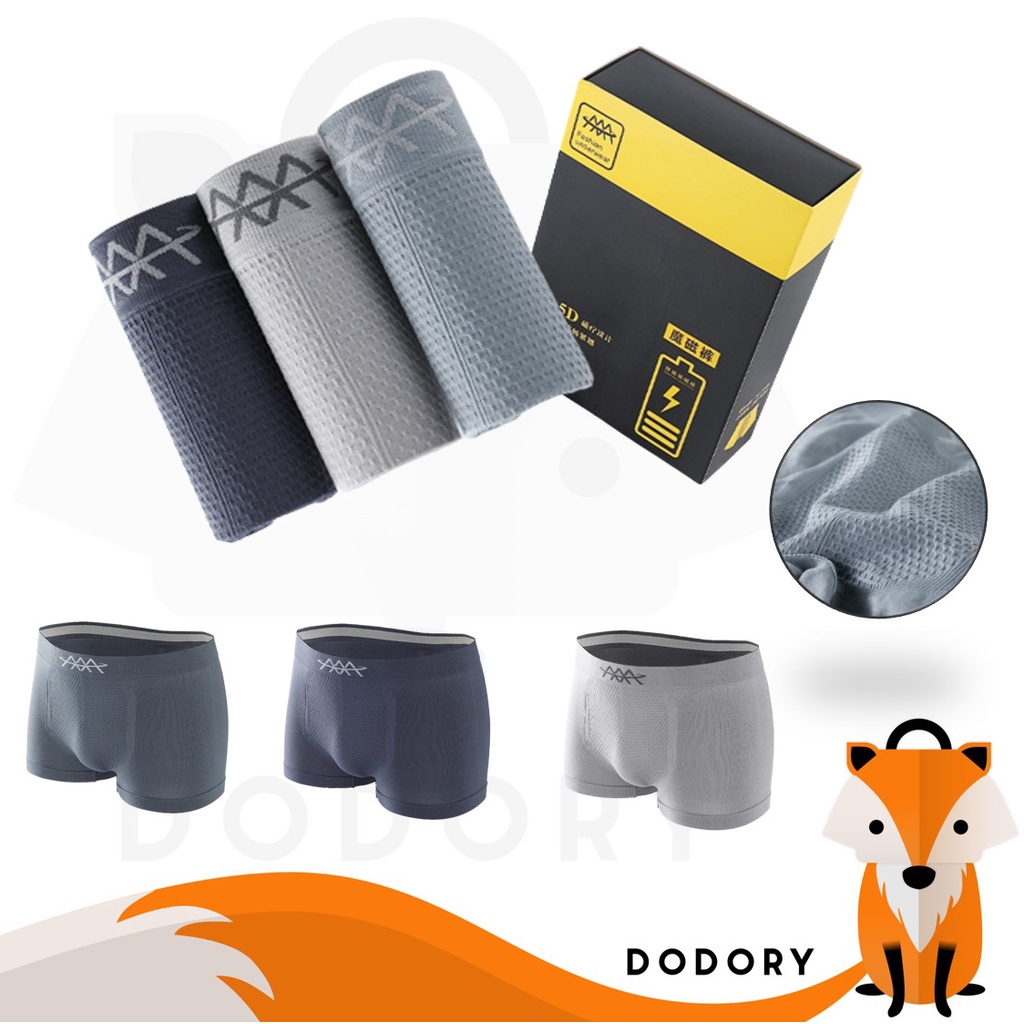 DODORY W243 Set Celana Dalam Pria Seamless Boxer Pria  Kualitas Set Pakaian Dalam Pria Free Box CD Pria [Kotak isi 3Pcs]