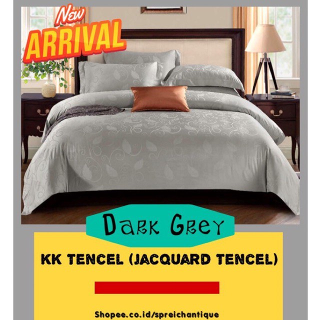 1 set Sprei KK Tencel Abu Tua uk. 150x190x30