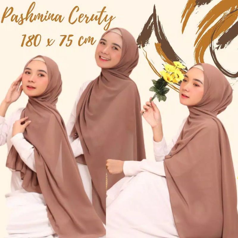 Pashmina Ceruty Babydoll / Pashmina Polos Ceruty