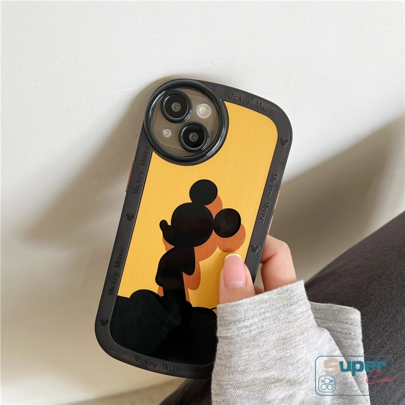 IPHONE Casing Belakang Lensa Bulat Shockproof Kompatibel Untuk Iphone14 13 11 12 Pro MAX XR X7 8 6 6S Plus XS MAX SE 2020kartun Disney Mickey Mouse Anti Jatuh Airbag Lembut TPU Phone Cover