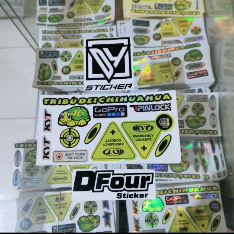 STICKER KYT VISOR SET HOLOGRAM STICKER HELM PRINCUT