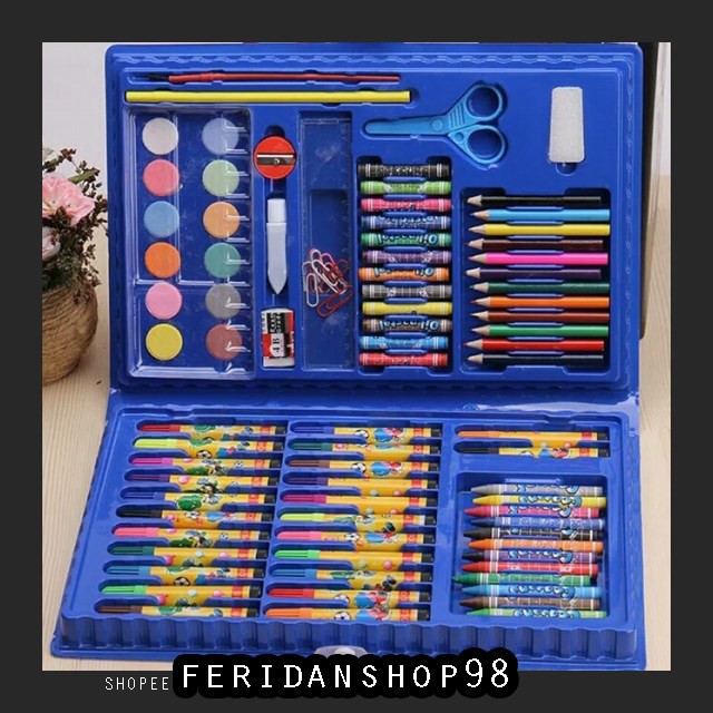 

BT868 COLOURING SET ISI BEST 86 PENSIL WARNA CRAYON STATIONARY KADO ANAK - BIRU BY FERIDANSHOP98