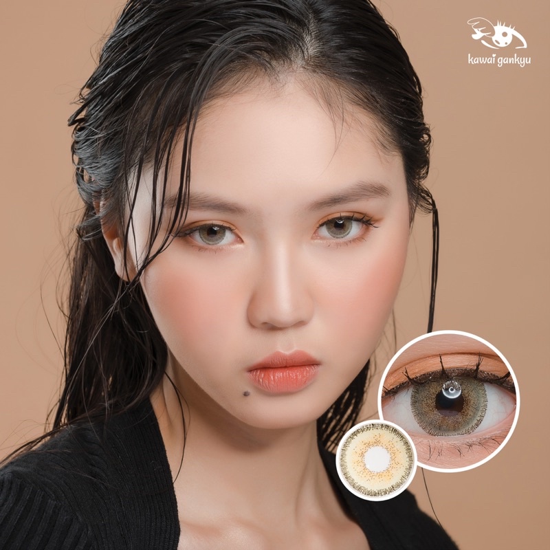 KawaiGankyu Softlens - Princess sole three brown (1botol)