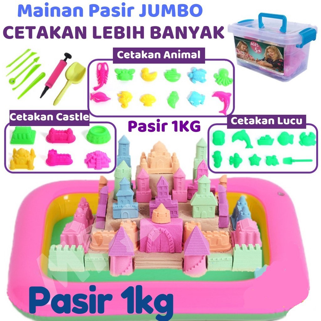 Paket Lengkap Pasir Ajaib 1 KG - Magic Sand 1Kg