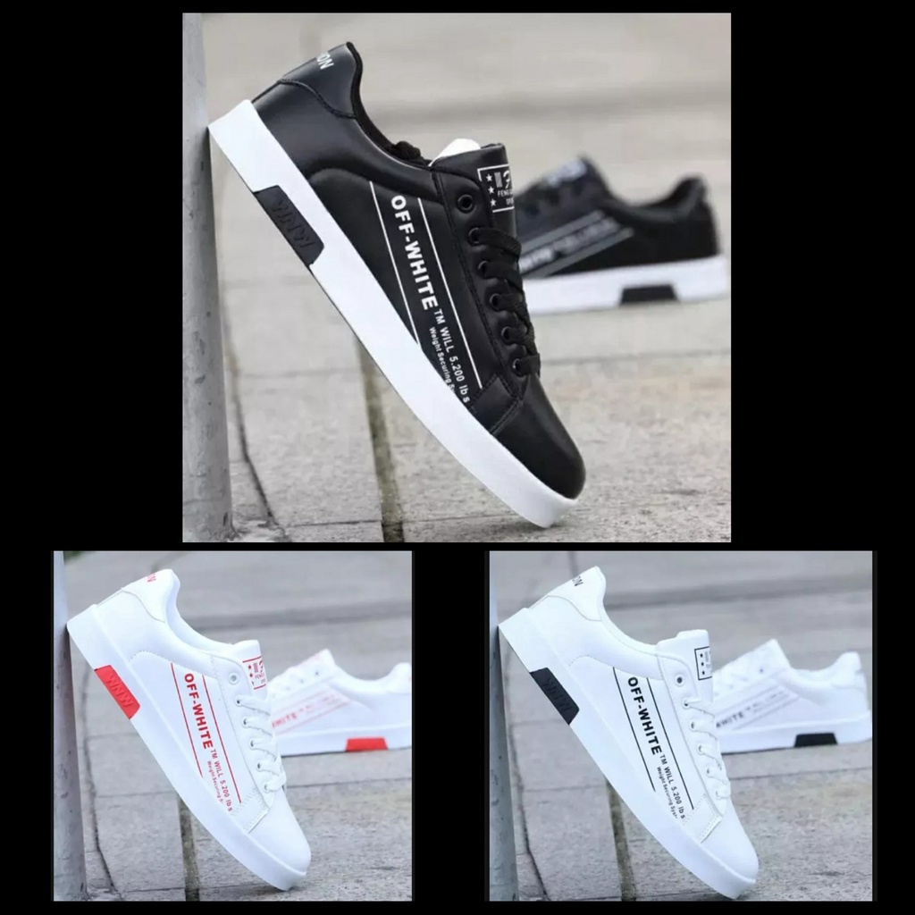 Sepatu Sneakers Sport Running Off White Pria Wanita/ Sepatu Kets Kasual Olahraga TM Will Cowok Cewek