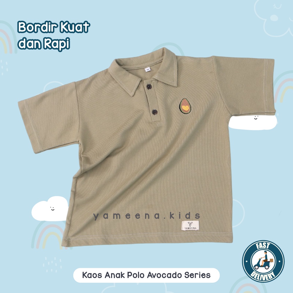 Yameena Kids Kaos polo anak laki-laki baju polo avocado saries