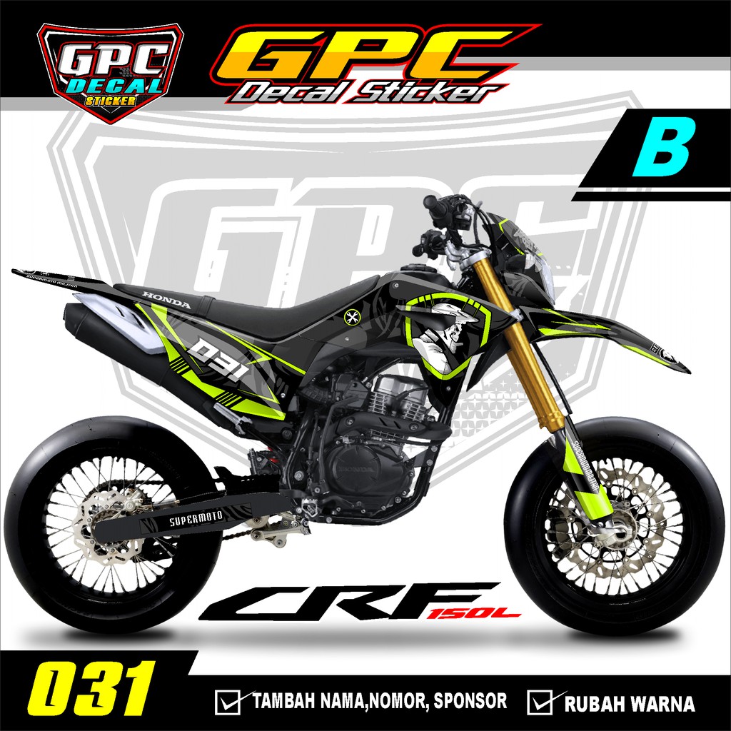Decal Sticker CRF 150 L- Fullbody-Dekal stiker CRF 150L Trail Supermoto militan Skull minimalis-031