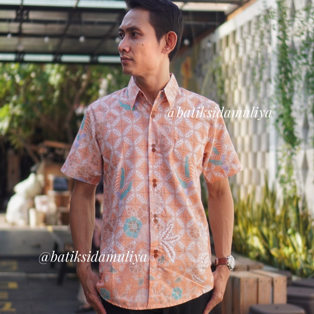 Sidamuliya Batik Kemeja Pria Slimfit Premium Dirandra Lengan Pendek