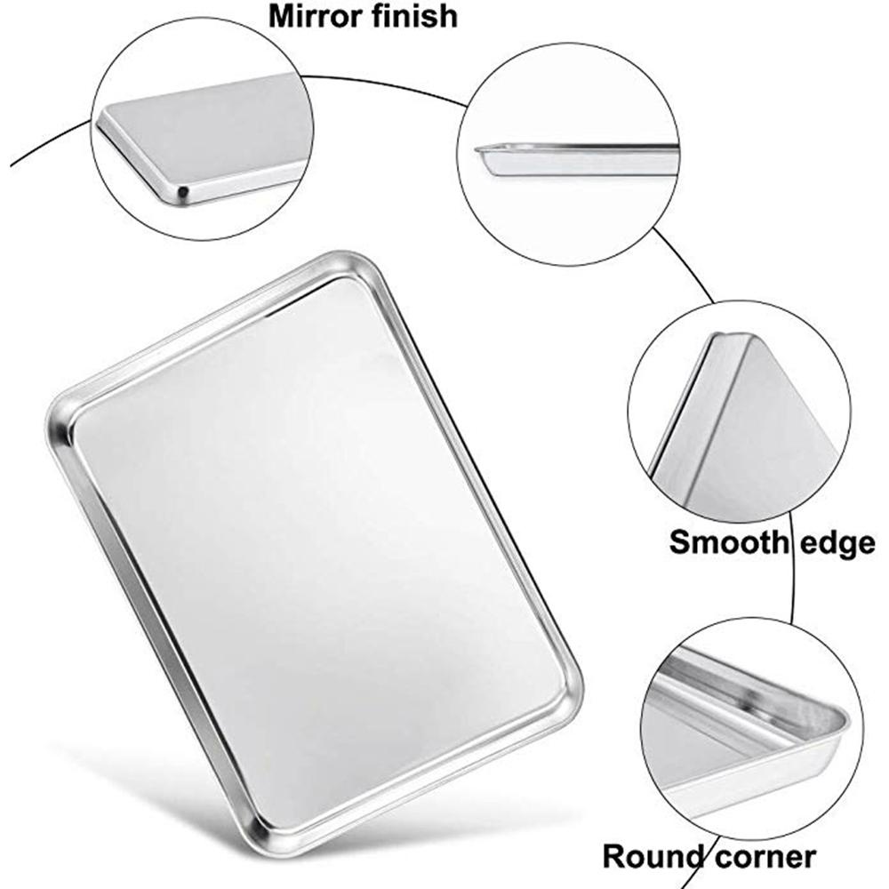 Rebuy Baking Sheets Stainless Steel Chef Cookie Cookware Peralatan Masak Piring Rumah Panci Panggang