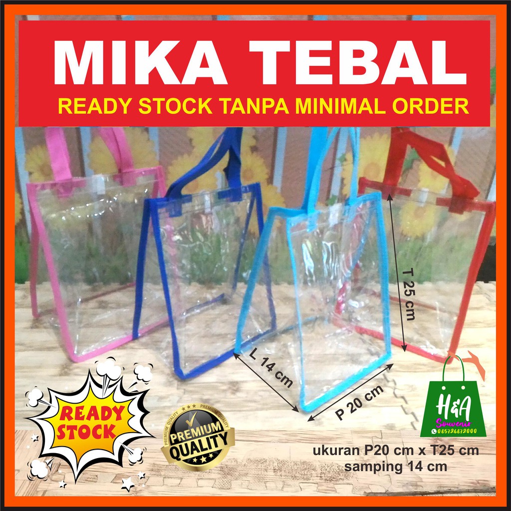

READY Tas Souvenir Ultah anak full mika polos ( uk. 20x25 lbr 14cm ) MIKA TEBAL