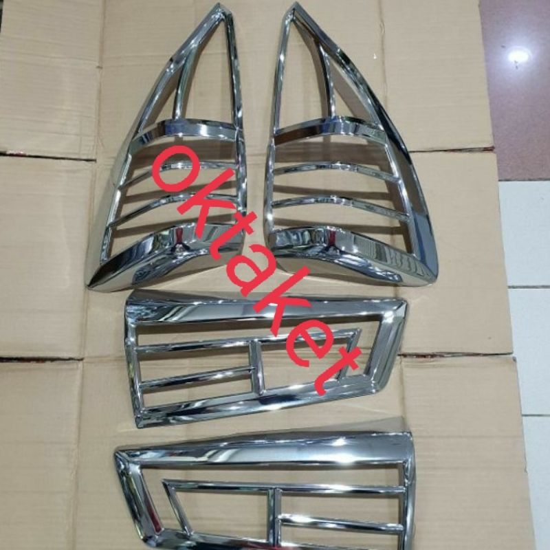 garnish lampu belakang all new innova 2016 reborn hitam chrome