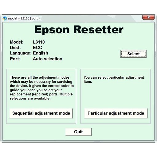 Software RESETTER Epson L3110-L3150-L3100-L3001/+ Video Panduan Reset Printer Full Version