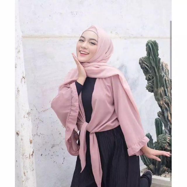 OUTER CROP RUFLE / OUTER WANITA JUMBO-dusty pink