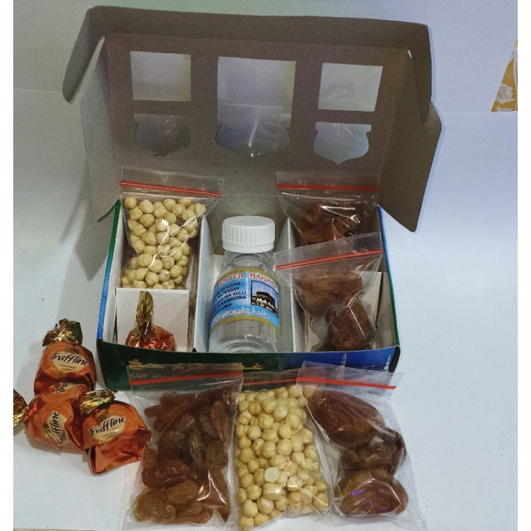 Paket Oleh Oleh Haji Dan Umroh 5 varian ''Ekonomis'' √ Paketan 'Kacang''kismis'Kurma'botol'Tasbih