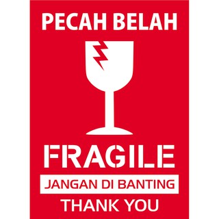 Stiker Pengiriman FRAGILE aWAS pECAH bELAH  Shopee Indonesia