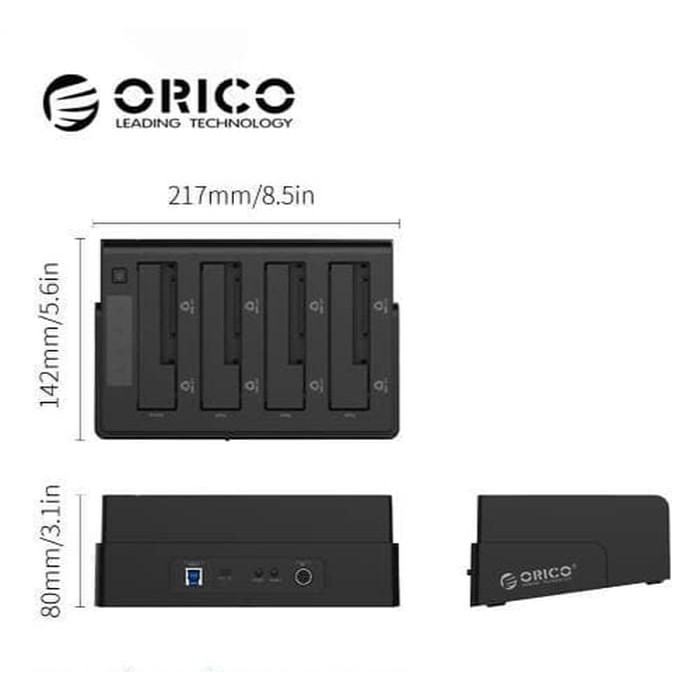 Docking hdd hard drive disk ssd orico 4 bay 2.5&quot; 3.5&quot; sata usb 3.0 offline clone station 5Gbps 6648us3-c