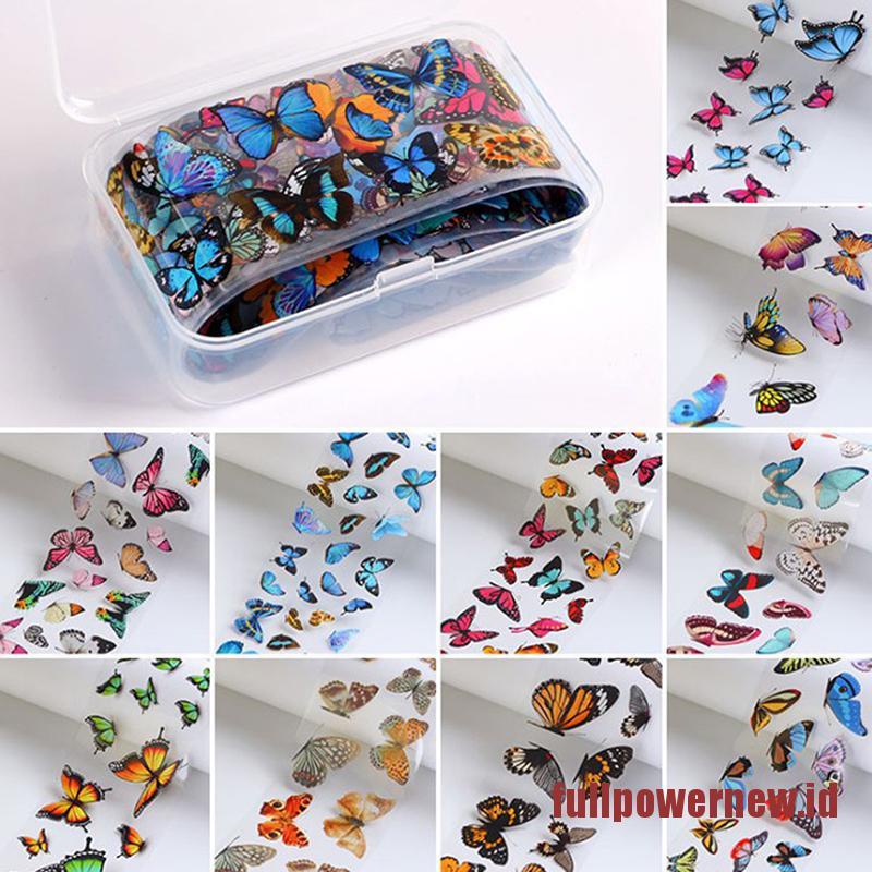 【COD】Nail Art Transfer Foil Sticker Set Nail Butterfly Adhesive Wraps Decoration