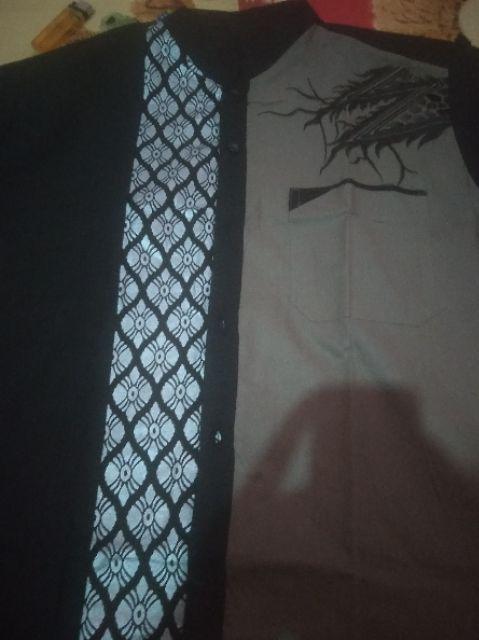 Kemeja Batik Lengan Pendek 021 Risna Batik Hrb026 Hem Batik Murah Seno Sogan Bakung Padi Manggar