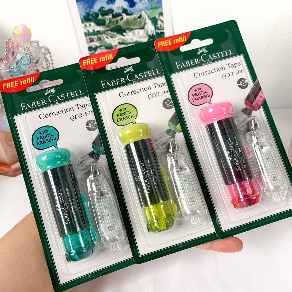 

Correction tape Faber Castell set dengan Refill dan penghapus alat stationary termurah bagus COD