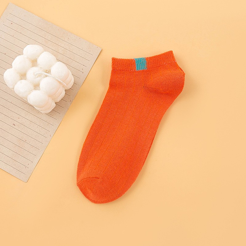 AliMaMa - KAOS KAKI LIST - Kaus Kaki Wanita Pria Unisex Mata Kaki Ankle Sock Socks Murah Medan-ORANYE