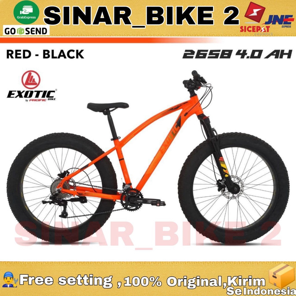 Sepeda Gunung 26 Inch MTB EXOTIC 2658 4.0 AH Ban Super Jumbo Hidrolik