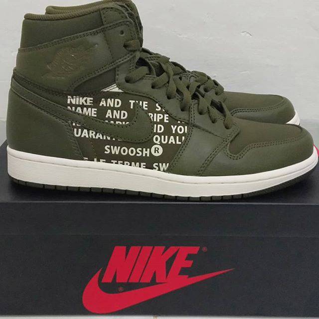 nike air jordan 1 retro high og olive canvas