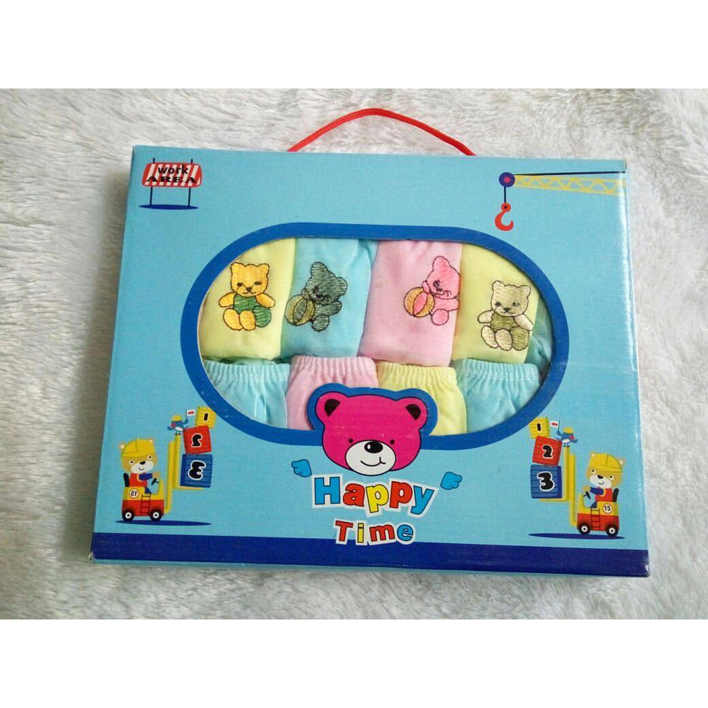 Promo !! SALE !! 1Lusin Celana Bayi Pop Happy Time / Happy Dus 0-8 Bulan SNI/KADO BAYI