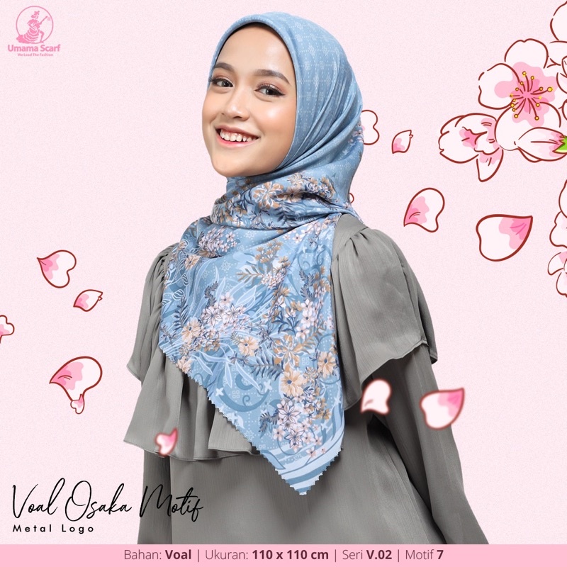 Jilbab Segiempat Azara Motif Arsely Original Voal Osaka Hijab Wanita Free Tuspin