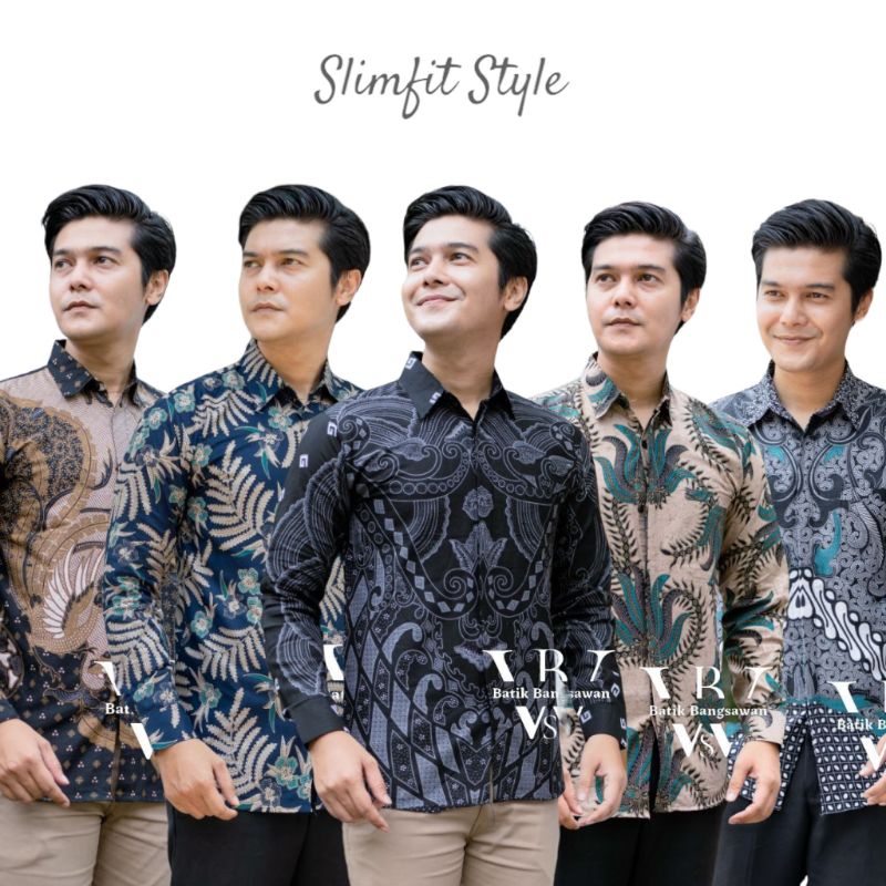 Baju batik slimfit lengan panjang