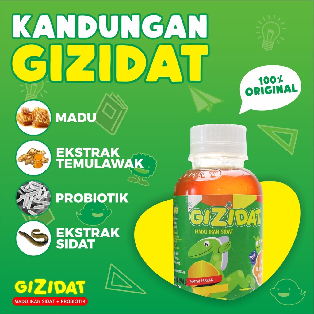 Gizidat Paket Anak Hebat - Paket 3 Botol Penambah Berat Badan Nafsu Makan Bayi &amp; Anak | Original Halal Terdaftar di BPOM