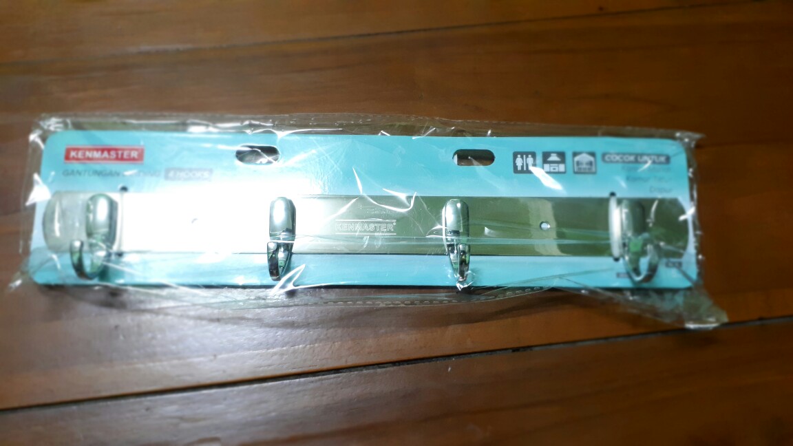 Kenmaster Hanger Plat 4 Gaet Jy201 - Hooks Besi Gantungan Multifungsi