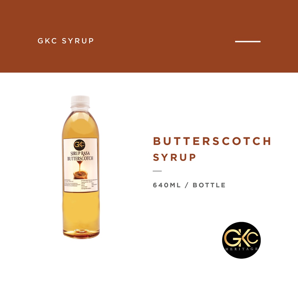 GKC Heritage Sirup Cair Konsentrat Minuman Butterscotch - HALAL - 640 mL - Butter Scotch Syrup