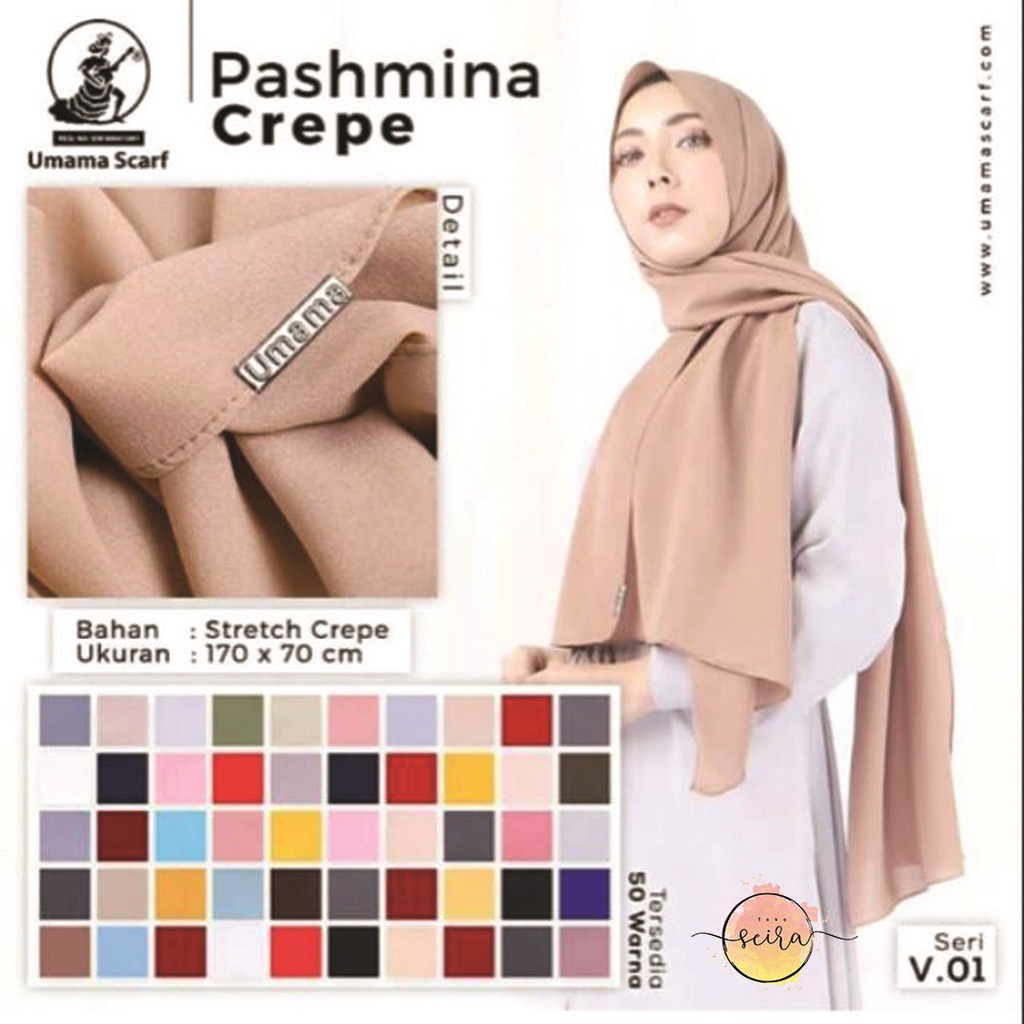 [BISA COD] Umama Kerudung / Hijab Pashmina Crepe