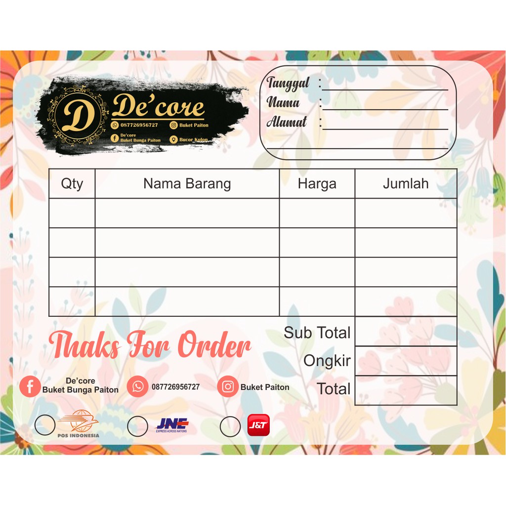 

Nota Olshop Aesthetic Free Desain