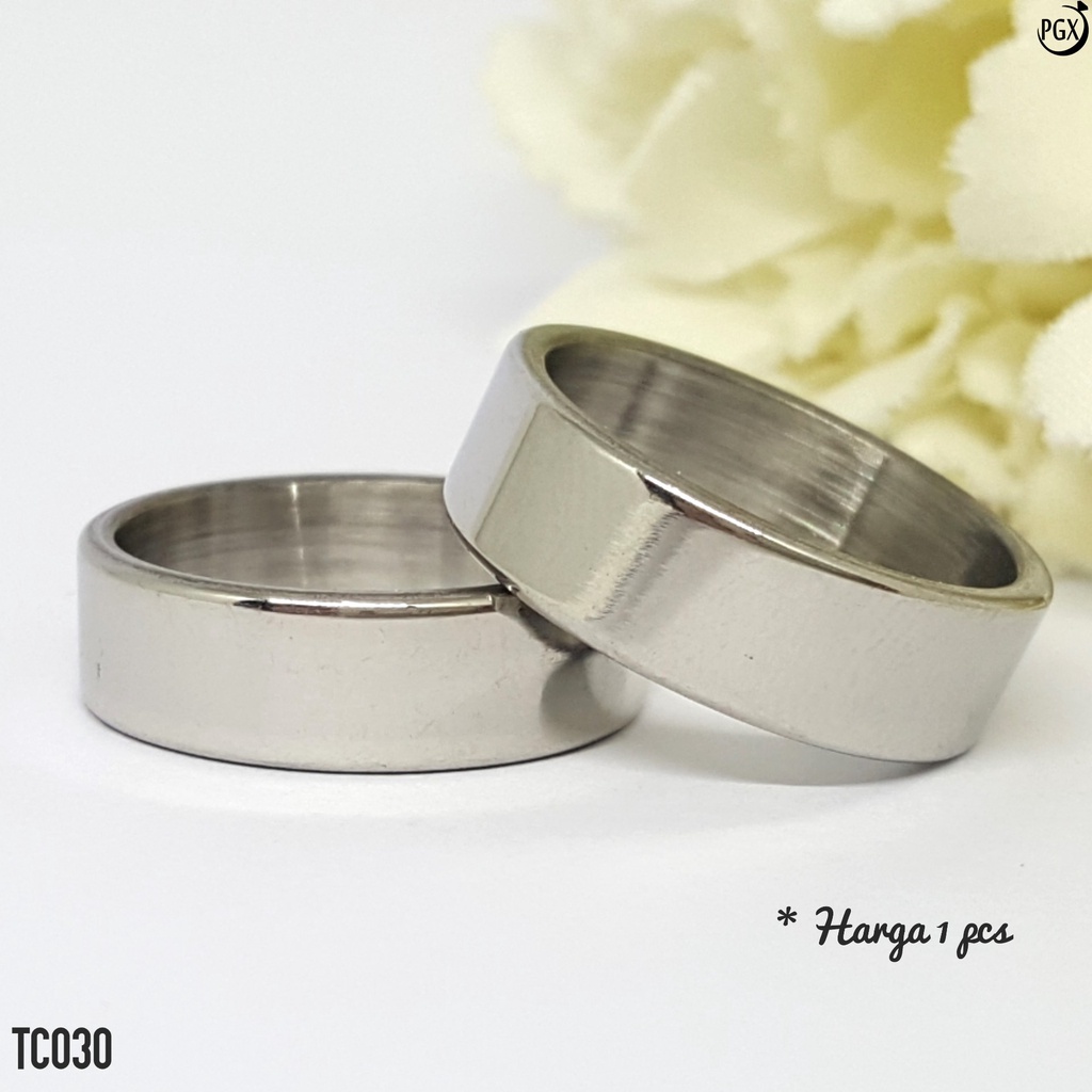 PGX Cincin Titanium Couple Emas Tunangan Aksesoris Fashion Perhiasan Anti Karat - TC030