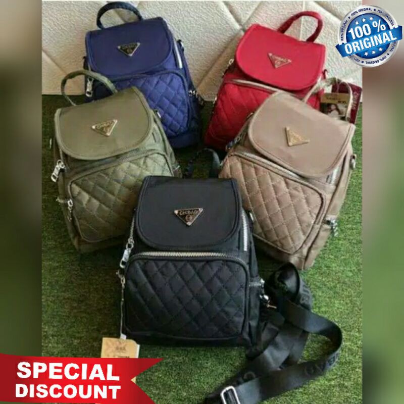 Original TAS CHIBAO BORDIR 2in1 Bisa Ransel dan Selempang 5Res Anti Air Kualitas SUPER