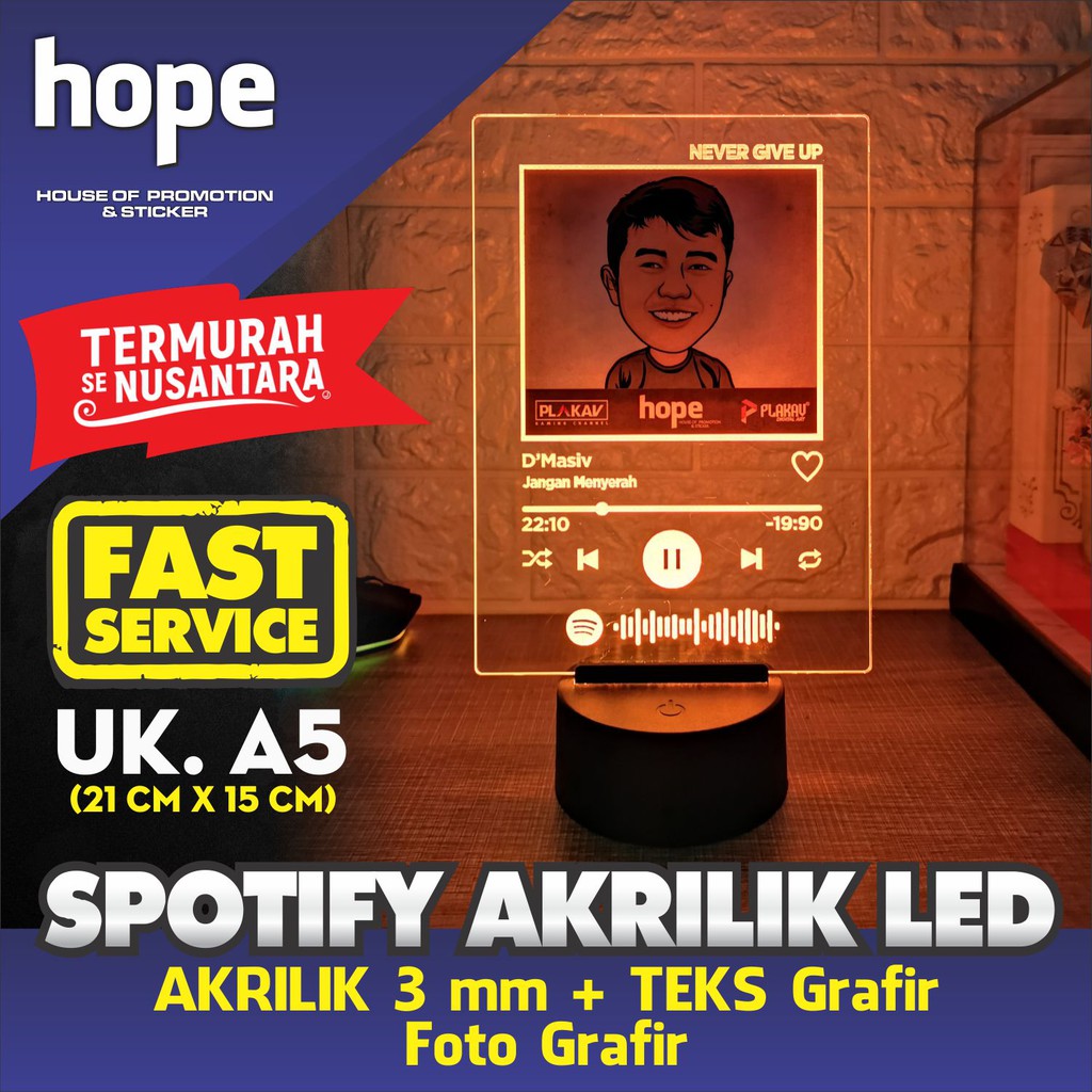 Spotify Akrilik LED Custom Uk. A5
