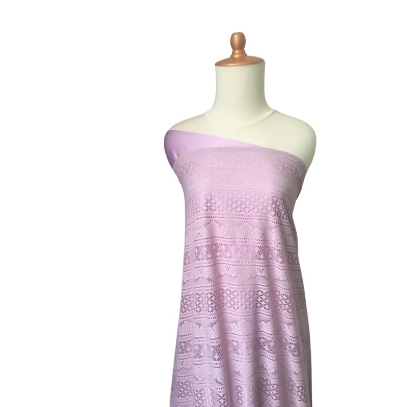 Dasar Kain Brokat Lace Crown Lavender Coksu Hitam Dusty Purple