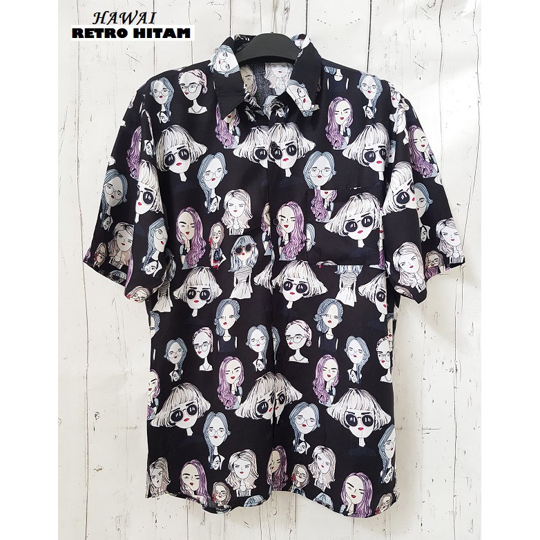 FORTGLASS HAWAI RETRO KEMEJA PRIA BAJU  PANTAI COWO BALI 