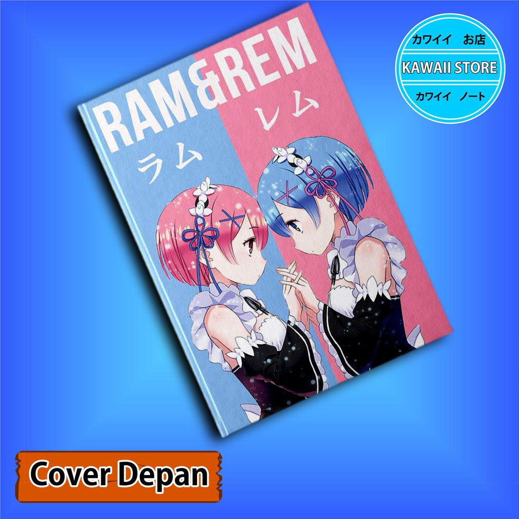 

Notebook / Pocket book Hard Cover Anime Re Zero REM AND RAM uk A5 & A6 / Notes Book
